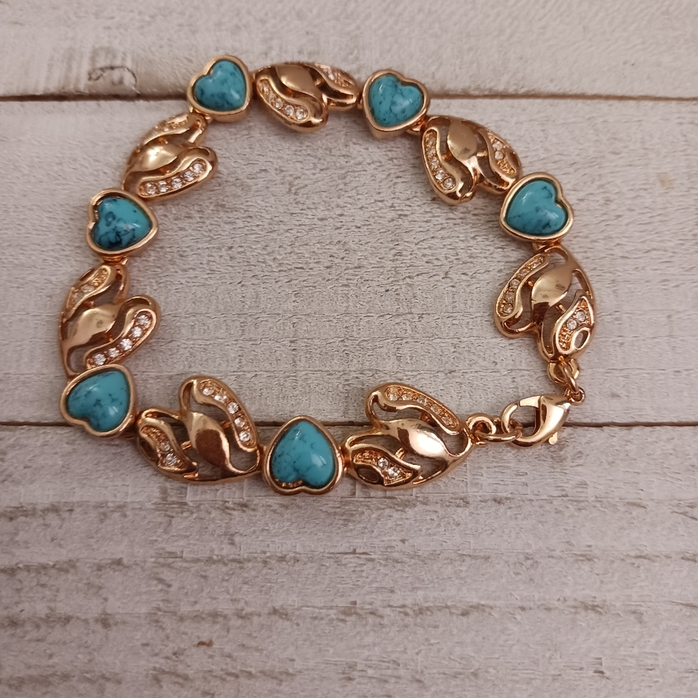 Goldtone & Turquoise Bracelet